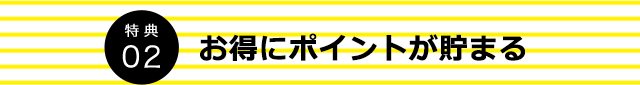 特典02 お得にポイントが貯まる